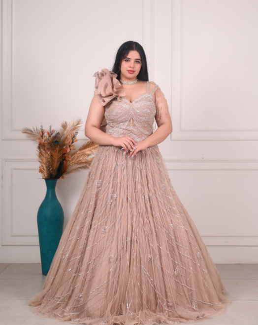 Gold Crushed Engagement Gown