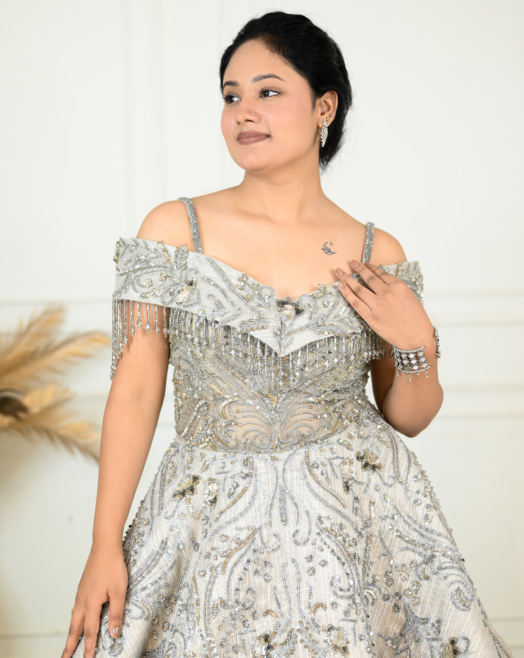 Off Shoulder Reception Gown